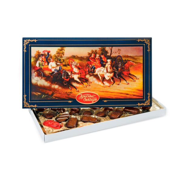 КОНФЕТЫ В КОРОБКЕ "РУСЬ-ТРОЙКА" 350 ГР. (КО) /16 ШТ.