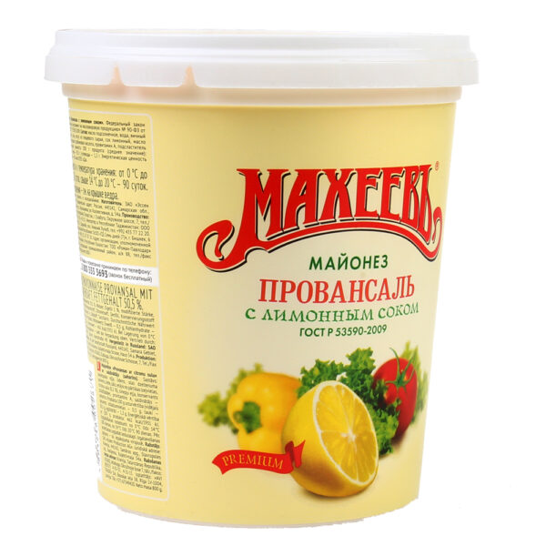 МАХЕЕВЪ 800Г ВЕДРО МАЙОНЕЗ С ЛИМОН.СОКОМ /12 ШТ.