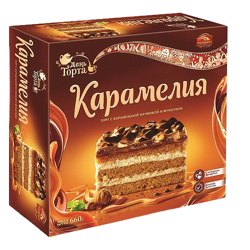 ТОРТ "КАРАМЕЛИЯ" 660 ГР. /6 ШТ.ЧЕРЕМУШКИ