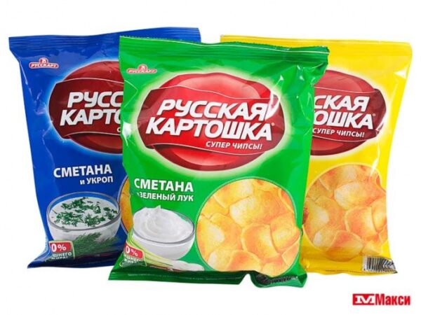 РУССКАЯ КАРТОШКА ЧИПСЫ 20 ГР. АССОРТИ / 56 ШТ.