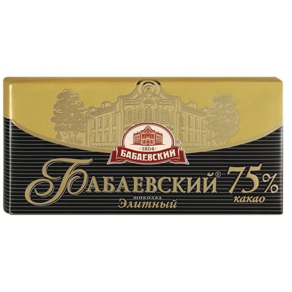 БАБАЕВСКИЙ ЭЛИТНЫЙ 100Г ШОКОЛАД 75% КАКАО/17