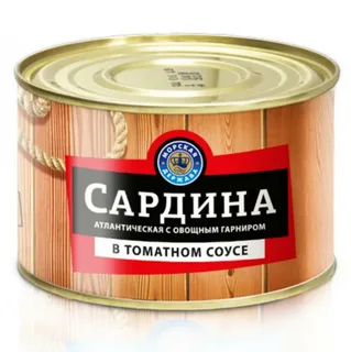 САРДИНА В ТОМАТНОМ СОУСЕ 230Г.  ОВОЩНЫМ ГАРНИРОМ №5 БАЛТ-ОСТ 1025 (МОРСКАЯ держава)  48шт.уп.