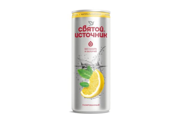 Вода Мин Святой Источник 0,33л Банка Лимон Мята